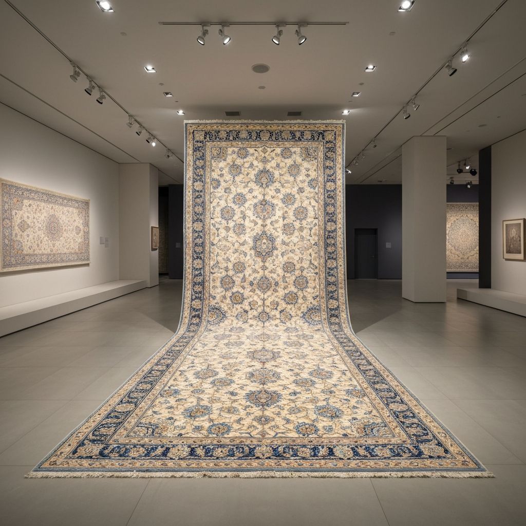Examining a rug